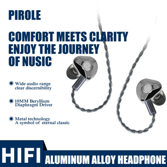 ALUMINUM ALLOY 10 MM BERYLLIUM DRIVER IN-EAR HIFI IEM METAL EARBUDS 2PIN0.78 SILVER PLATED CABLES FIT FOR 64AUDIO AS10 ZS10 ED16